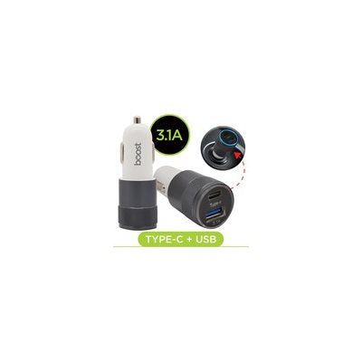 Boost 2-Port USB-A and USB-C Car Charger