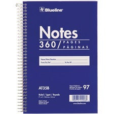 BLUELINE WHITE PAPER WIREBOUND RULED STENO PAD (350)