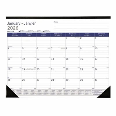 DESK PAD MTHLY D-GLOBE 22X17 BIL