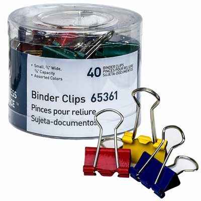 BUSINESS SOURCE "CLIP BINDER 3/4"" ASST"