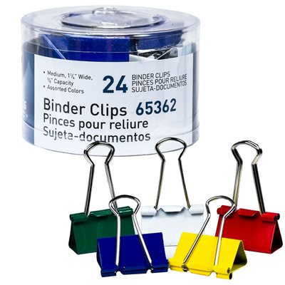 BUSINESS SOURCE CLIP BINDER 1-1/4" ASST