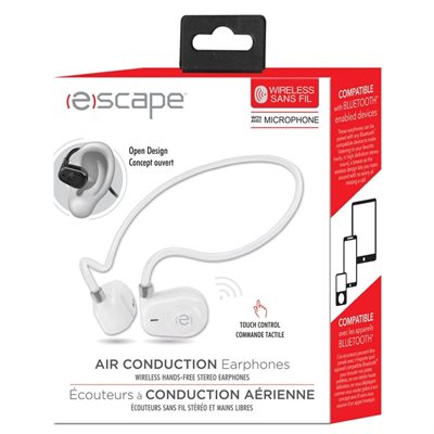 ESCAPE AIR CONDUCTION WIRELESS STEREO EARPHONES WHITE