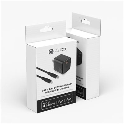 CASECO GAN 30W WALL CHARGER + TYPE C TO LIGHTNING CABLE
