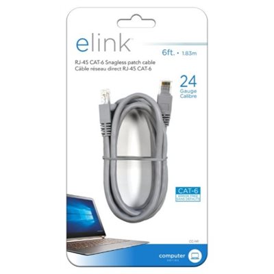 ELINK    CAT-6 RJ-45 PATCH CABLE 6FT