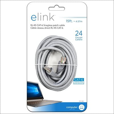 ELINK       PATCH CABLE 15 FT STRAIGHT CAT-6