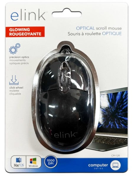 ELINK GLOWING OPTICAL SCROLL MOUSE