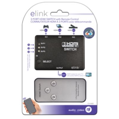 ELINK   SWITCH 3XHDMI W/REMOTE