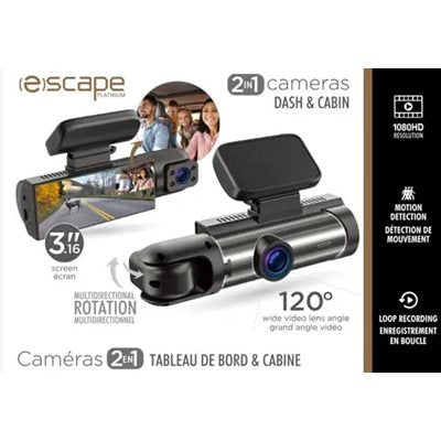 iEscape Front and Inside Dual Dashboard Camera