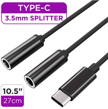 ELINK DUAL AUDIO SPLITTER TYPE C TO 3.5MM SPLITTER