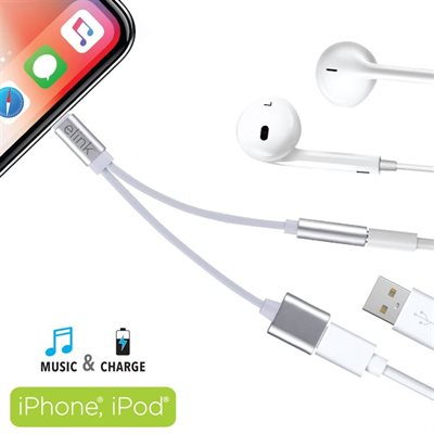 ELINK LIGHTNING TO 3.5MM HEAPHONE JACK ADAPTER WITH CHARGING