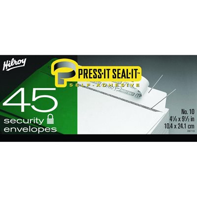 HILROY PRESS N SEAL SECURITY ENVELOPES
