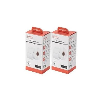 MUNBYN THERMAL PAPER 2 ROLLS WHITE, 750 RND 2" STICKERS