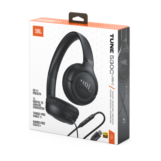 JBL Tune 530C – USB-C Wired Headphones (Black)