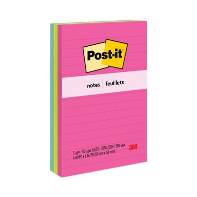 POST-IT 4X6 POPTIMISTIC RUL-N-PAD