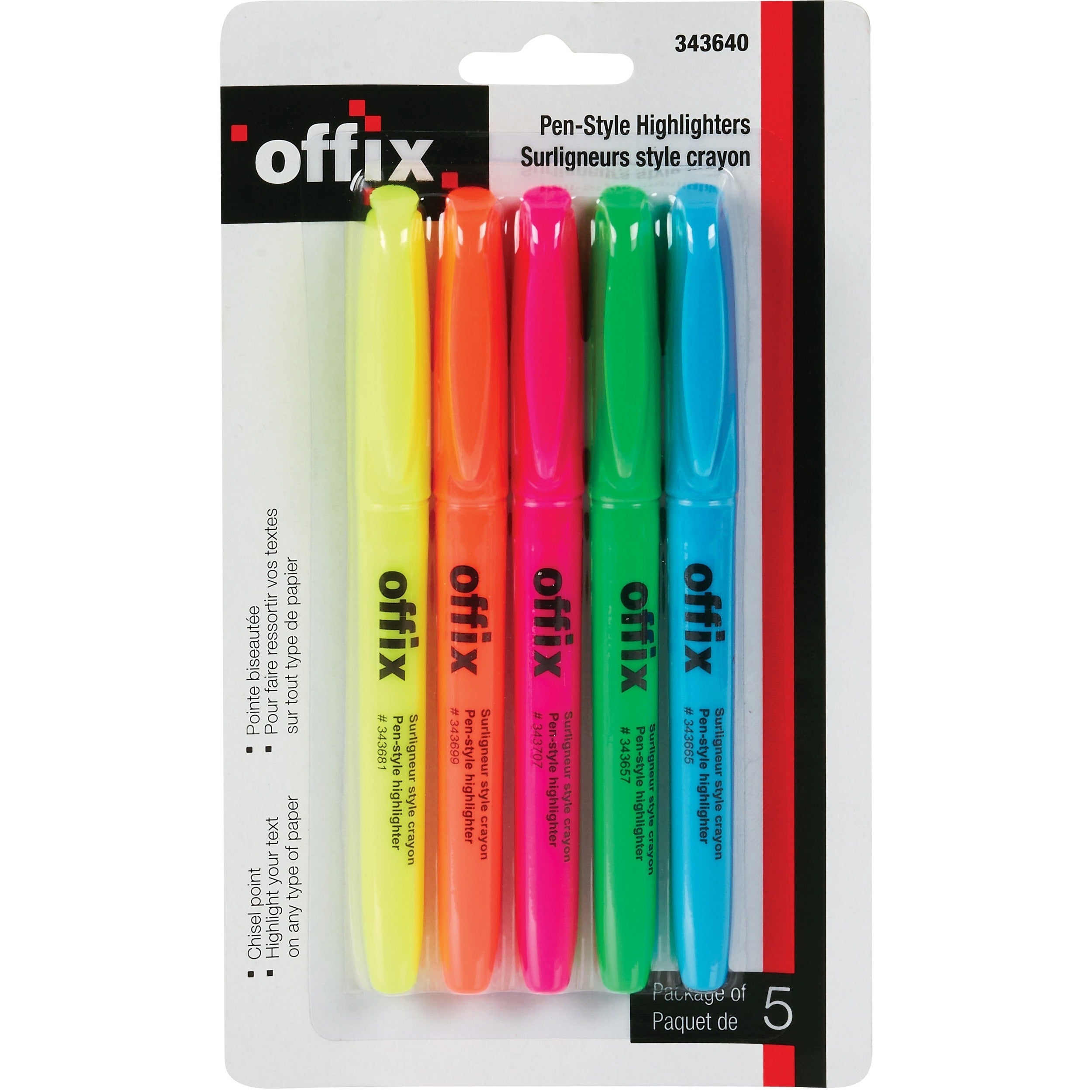 Surligneur Offix, Pointe Biseautée Assortie, Nvx343640