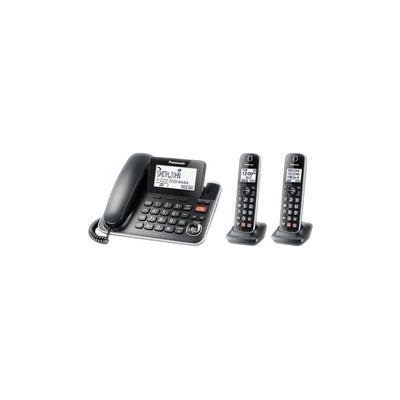 PANASONIC CORDED/CORDLESS PHONE-BLK 1 X PH LINE- 2 X HS