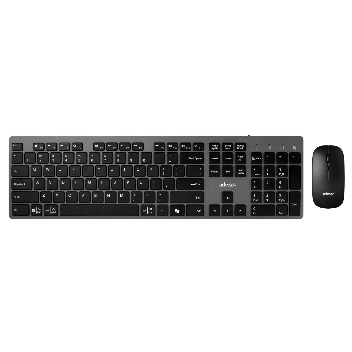 COMBO CLAVIER SANS FIL ADESSO ANGLAIS AVEC COPILOT ET SOURIS