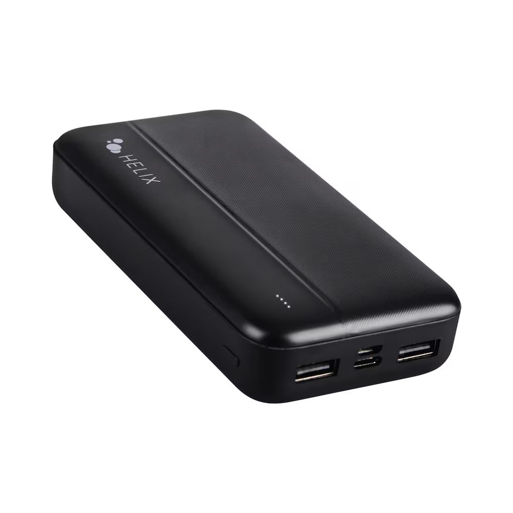 HELIX    POWER BANK 5000 MAH WITH DUAL USB A PORTS BLACK