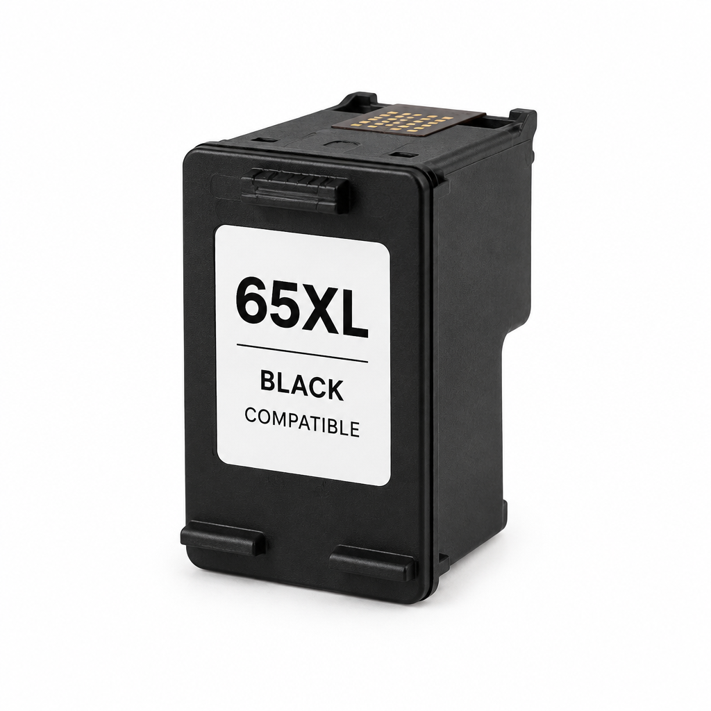 Eco Ink remanufactured black ink cartridge compatible with HP 65XL (N9K04AN), generic unbranded product photo on a white background