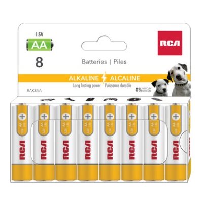 RCA 8 pack AA alkaline batteries