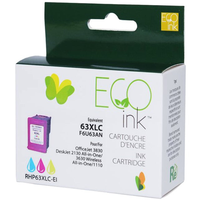 ENCRE ECO INK 63XLC DE REMPLACEMENT POUR HP 63XL COULEUR